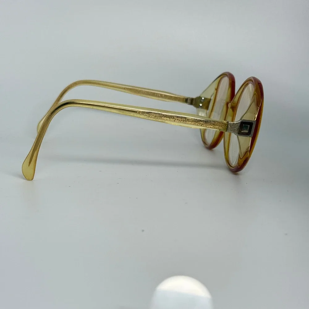 Tura Vintage Eyeglasses Frames Yellow Gold Glitter‎ Mod TL 336 T Round 22101
